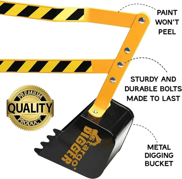 Kids Excavator Toy Sand Digger on Wheels, Steel Sandbox Digger Toys for Boys, Sand Toys Ride On Excavator, Beach Toys