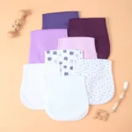Curved Design Infants Burping Cloths-8 Pcs Waterproof Baby Girls Burp Rags, 3 Absorbent Layers Design