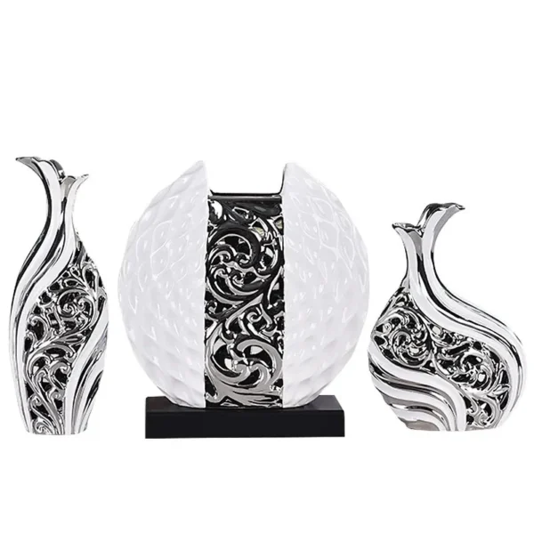 3pcs/set European Wedding Decor Crafts Ceramic Vase Creative Room Decoration Handicraft Porcelain Decorations