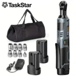TaskStar Electric Ratchet Wrench 200RPM Variable Speed Trigger 40Nm Cordless Ratchet Wrench Kit 12V 2*2.0 Ah Batteries Powered