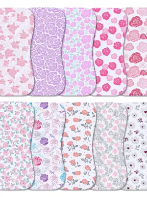 10-Pack Burp Cloths for Baby Boys and Girls - Organic Baby Burp Cloth, Baby Washcloths, Burp Rags, Large Burp Clothes