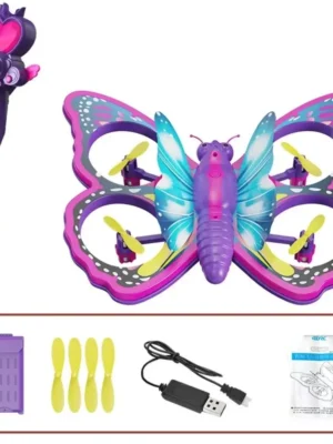 Birthday Gift V40 Glitter Butterfly Quadcopter Airplane Model Gravity Sensing Remote Control Aircraft RC Plane 2.4GHz Mini Plane