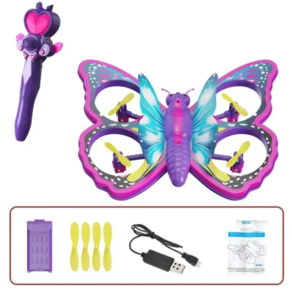 Birthday Gift V40 Glitter Butterfly Quadcopter Airplane Model Gravity Sensing Remote Control Aircraft RC Plane 2.4GHz Mini Plane