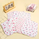 10-Pack Burp Cloths for Baby Girls - Organic Baby Burp Cloth, Baby Washcloths, Burp Rags, Large Burp Clothes