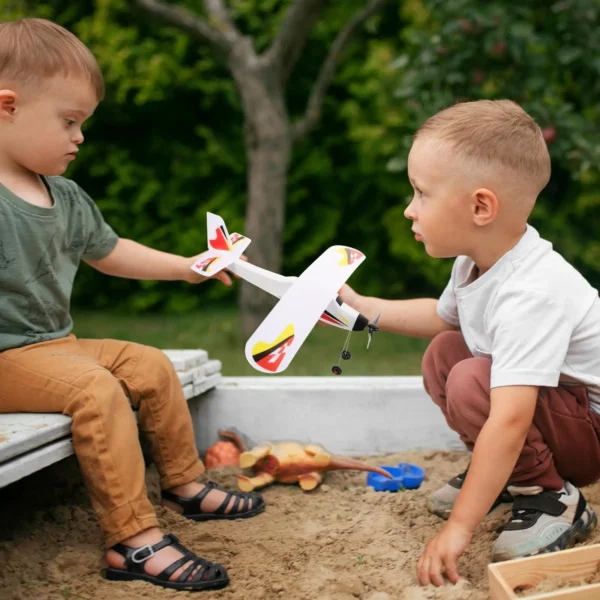 Rubber Band Powered Airplane Toy Easy Assembly Plastic Model Glider Plane Aircraft For Boys Party Favor Rc