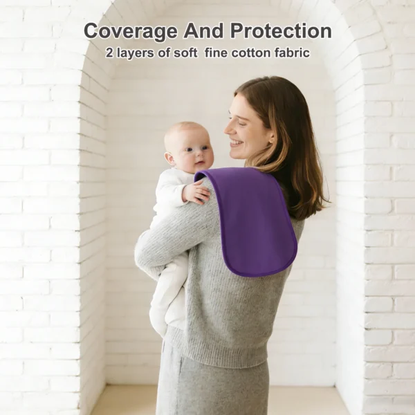 Curved Design Infants Burping Cloths-8 Pcs Waterproof Baby Girls Burp Rags, 3 Absorbent Layers Design