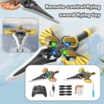 RC Flying Sword 2.4G 2CH Remote Control 4 Axle Fighter With Hand Wave/Controller Mode & Lights RC Aerial Stunt Plane Toys Boys