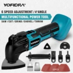 YOFIDRA 600W Cordless Angel Oscillating Multi Tool Electric Trimmer Saw 4°Adjustable Angle Power Tool For Makita Battery Pin