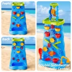 Waterfall Discovery Wall Kids Double-Sided Waterfall Water Table Sand Activity Sensory Table Summer Outdoor Toys for Toddlers