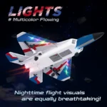F22 Remote Control Airplane 4 Channel with Lights, 2.4G Fighter RC Plane with 3 Flight Modes for Beginners - RTF