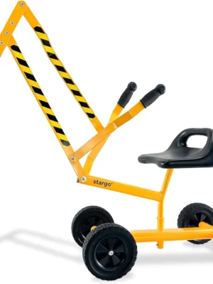 Kids Excavator Toy Sand Digger on Wheels, Steel Sandbox Digger Toys for Boys, Sand Toys Ride On Excavator, Beach Toys