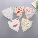 Baby Bibs 5 Pack Baby Bandana Drool Bibs Cotton for Unisex Boys Girls Babador Feeding Smock Infant Burp Cloth Baby Saliva Towel