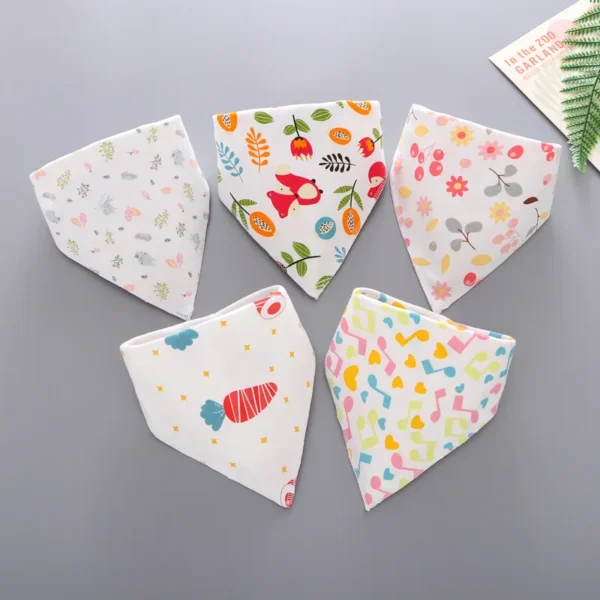 Baby Bibs 5 Pack Baby Bandana Drool Bibs Cotton for Unisex Boys Girls Babador Feeding Smock Infant Burp Cloth Baby Saliva Towel