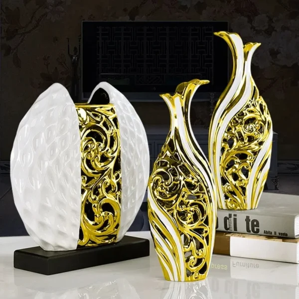 3pcs/set European Wedding Decor Crafts Ceramic Vase Creative Room Decoration Handicraft Porcelain Decorations