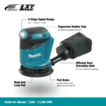 Makita 18V Rechargeable Disc DBO180Z Brushless Random Orbital Sander Woodworking Sanding Putty Polishing Bare Tool