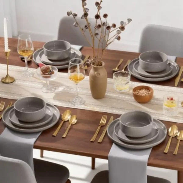 2-Piece Ceramic Dinnerware Setlates and Bowls Sets for 4 Stware Dishware Dishes Set wi Terrot Base Chip and Scratch Resnt Miwav