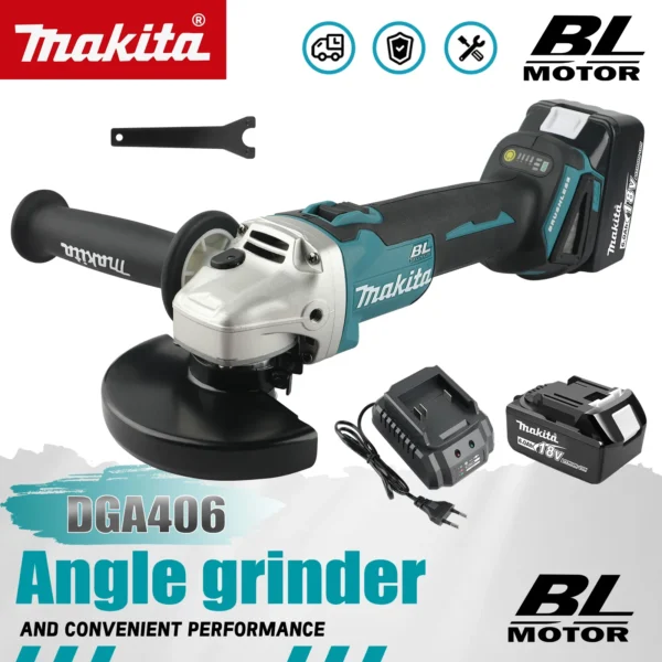 2025 Makita DGA406 125mm 18V Lithium ion Brushless Charging Polishing Machine High Power Cutting Machine DGA404 Upgraded Version