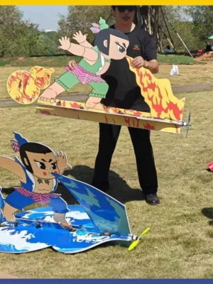 Kepaqi Rc Plane Remote-Controlled Model Airplane 3d Magic Board Chinese Animated Character Hulu Wa Model Airplane Toy Gift