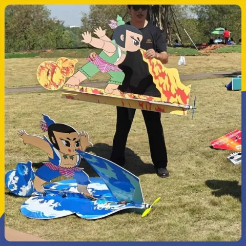 Kepaqi Rc Plane Remote-Controlled Model Airplane 3d Magic Board Chinese Animated Character Hulu Wa Model Airplane Toy Gift