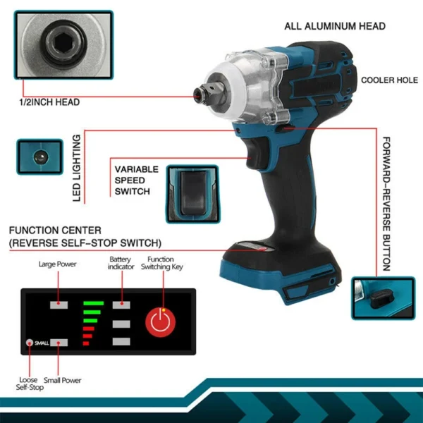 Power Tool Sets Impact Wrench 125mm Brushless Electric Angle Grinder 18V Battery Devices Combo Kit Power Tool