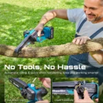 Seesii Brushless 6'' Electric Chainsaw with 2.5M Telescoping Pole High Branch Saw Garden Pruning Tool For Makita18V Battery pin