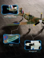 VOLANTEXRC Spitfire RC Plane With Brushless Motor 2.4G 4CH 500MM Wingspan One Key Aerobatic RTF Fighter Xpilot Stabilization