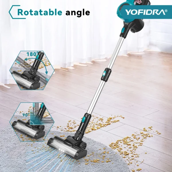 YOFIDRA 1500ML Electric Vacuum Cleaners 27-30KPA Cordless Home Car Dust Catcher Cleaning Power Tools For Makita 18V Battery Pin