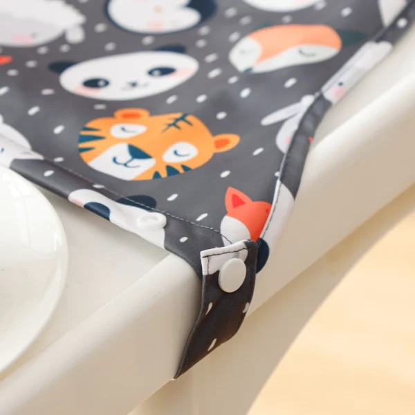 1 waterproof long-sleeve feeding bib with pockets, washable all-in-one baby bib, can be secured to high chairs and tables