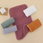 5-piece set Soft and absorbent 6-layer pure cotton gauze baby burp cloth Newborn drooling teething burp towel Bib