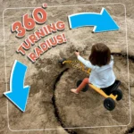 Kids Excavator Toy Sand Digger on Wheels, Steel Sandbox Digger Toys for Boys, Sand Toys Ride On Excavator, Beach Toys