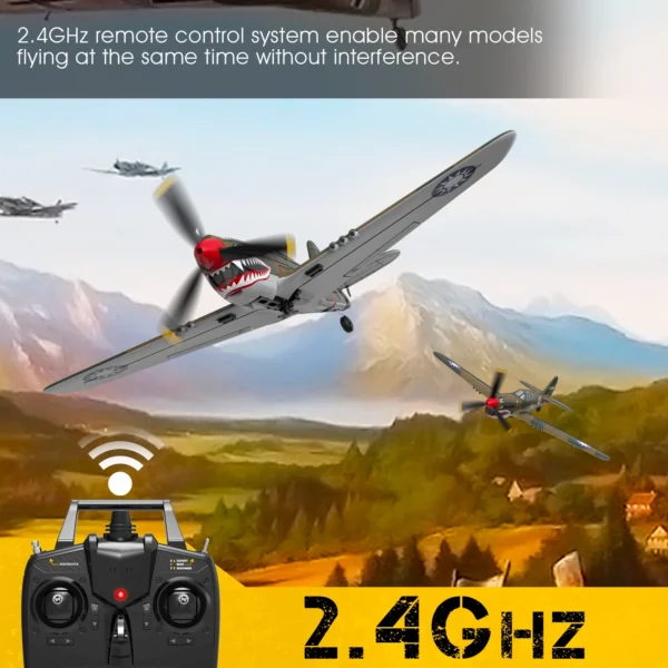 Eachine P-40 P40 Fighter V2 400mm Wingspan 2.4GHz 4CH EPP 6-Axis Gyro One-Key U-Turn Aerobatic RC Airplane BNF/RTF for Beginner