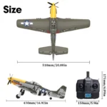 RC Plane 5CH 3D/6G Fixed-wing RC Airplane 2.4GHz P51D Mustang RTF for Adults Beginners Easy to Fly Removable Brushless Fighter