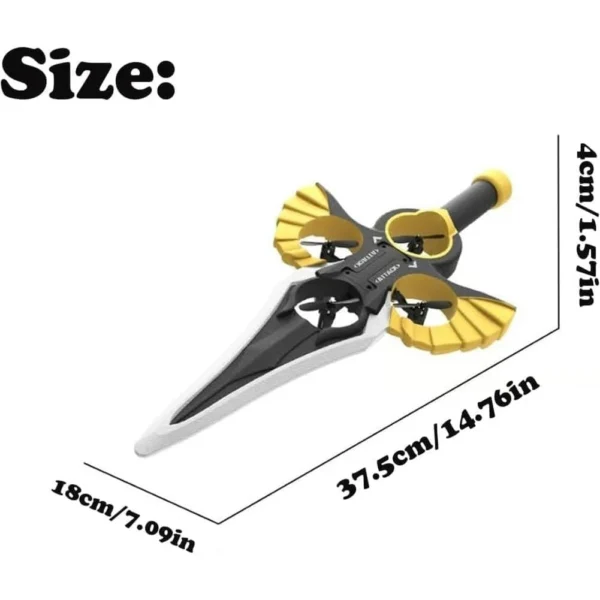 RC Flying Sword 2.4G 2CH Remote Control 4 Axle Fighter With Hand Wave/Controller Mode & Lights RC Aerial Stunt Plane Toys Boys