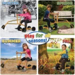 Kids Excavator Toy Sand Digger on Wheels, Steel Sandbox Digger Toys for Boys, Sand Toys Ride On Excavator, Beach Toys