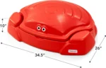 Coastal Crab Fully Assembled Sandbox for Kids, Toddler Outdoor Sand Box with Lid for Playground, Backyard, Ages 1.5 to 5 Years,