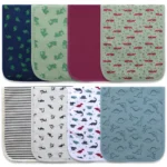 8 Pack Organic Cotton Baby Burp Cloths Boy & Girl Extra Absorbent Soft Large Burping Rags Spit Up Cloth Sets