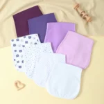 Curved Design Infants Burping Cloths-8 Pcs Waterproof Baby Girls Burp Rags, 3 Absorbent Layers Design