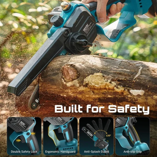 Seesii Brushless 6'' Electric Chainsaw with 2.5M Telescoping Pole High Branch Saw Garden Pruning Tool For Makita18V Battery pin