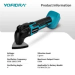 YOFIDRA 600W Cordless Angel Oscillating Multi Tool Electric Trimmer Saw 4°Adjustable Angle Power Tool For Makita Battery Pin