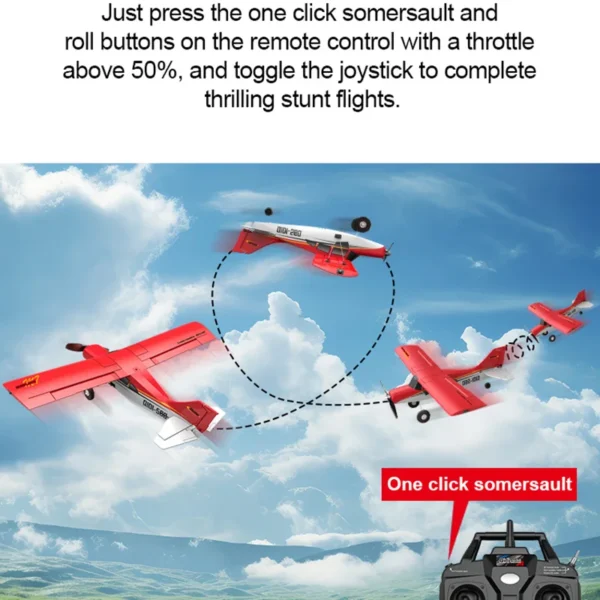 M7 QIDI-560 D RC Airplane 510mm Wingspan One-Key Stunt with 6-Axis Gyro Wind Resistant Flight Control RTF Aircraft