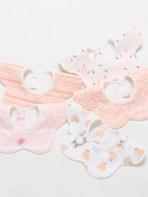 5-piece set/batch baby bibs waterproof 360-degree rotation saliva towel baby feeding apron newborn supplies