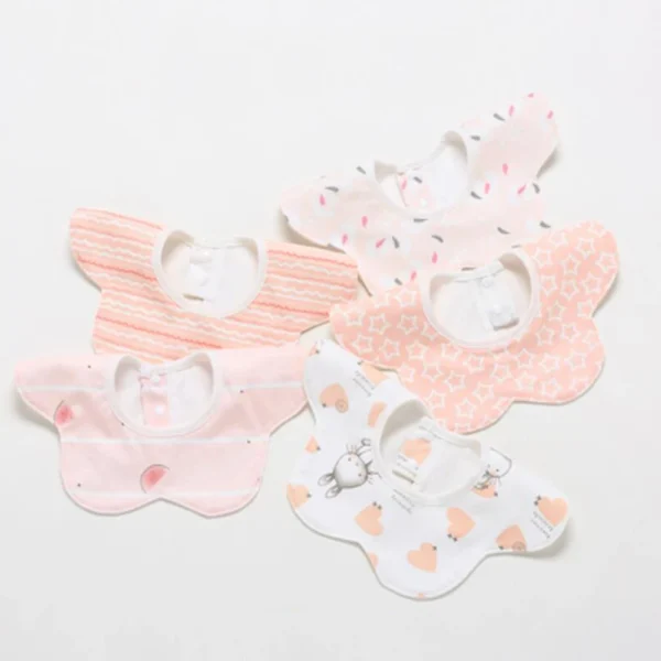 5-piece set/batch baby bibs waterproof 360-degree rotation saliva towel baby feeding apron newborn supplies