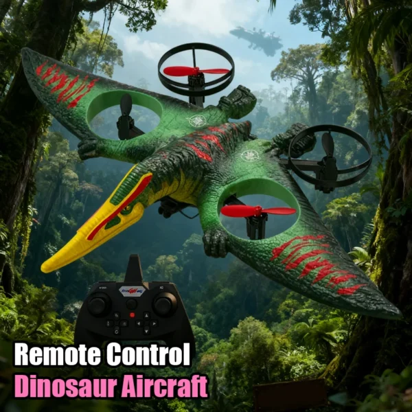 2.4G RC Dinosaur Aircraft Glider Toy Foam Crash Control Plane Model Fixed Wing Flyer Pterosaur RC Flying Toys for Boys Kids Gift