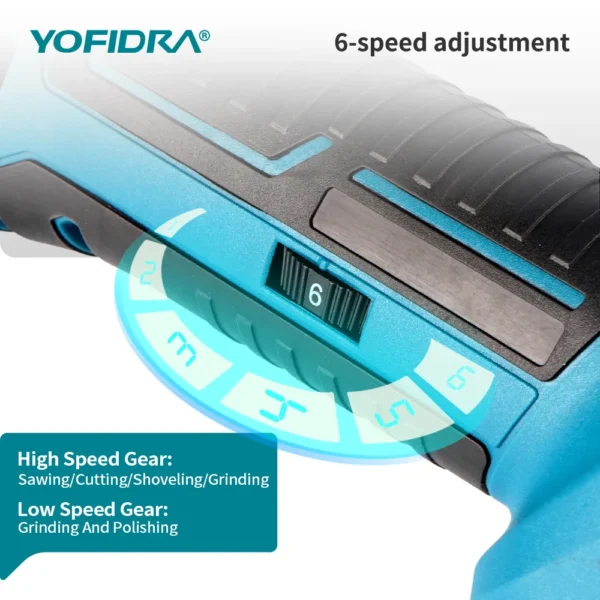 YOFIDRA 600W Cordless Angel Oscillating Multi Tool Electric Trimmer Saw 4°Adjustable Angle Power Tool For Makita Battery Pin