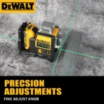 DeWalt DW089LG 12 - Line 3 - Side 360° Self - leveling Green Laser Level: 12V Lithium - Battery - Powered