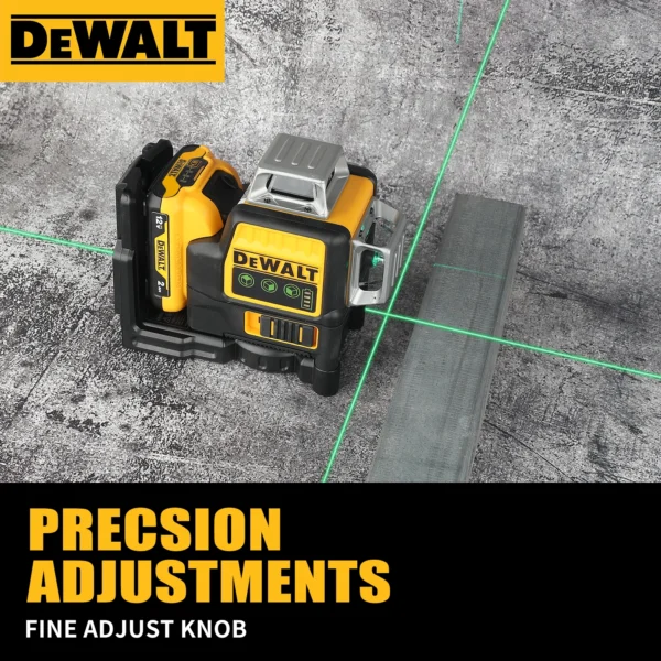 DeWalt DW089LG 12 - Line 3 - Side 360° Self - leveling Green Laser Level: 12V Lithium - Battery - Powered