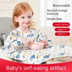 Unisex Baby Waterproof Feeding Bib 8 Months-5 Years with Table Cover to Prevent Mess Full Coverage Bib