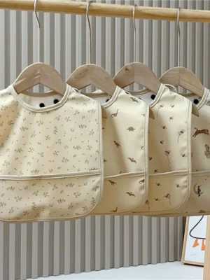 Waterproof Baby Bibs Cartoon Newborns Kids Burp Cloth Art Smock Feeding Bib Apron Pocket Infant Toddler Boys Girls Saliva Towel