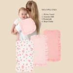 3-piece soft gauze cotton shoulder pad baby burp cloth with ruffles for newborns