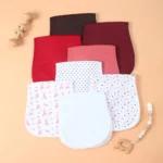 3 Absorbent Layers Design Baby Girls Burp Cloths, Cute Infant Burp Rags, Waterproof Design, 8 Pack